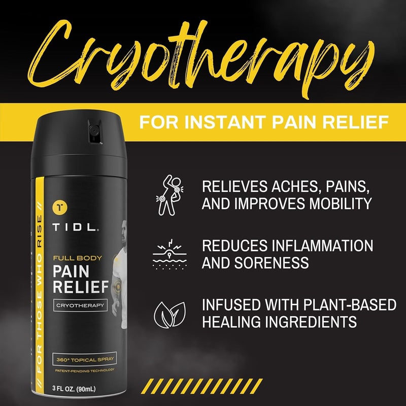 TDL Cryotherapy Pain Relief Spray, 3 Oz (Pack of 2) Targeted Neck Pain, Joint & Muscle Pain Relief with Organic, Plant-Based Menthol, Instant Cooling for Arthritis, Back & Knee Pain - Image 2